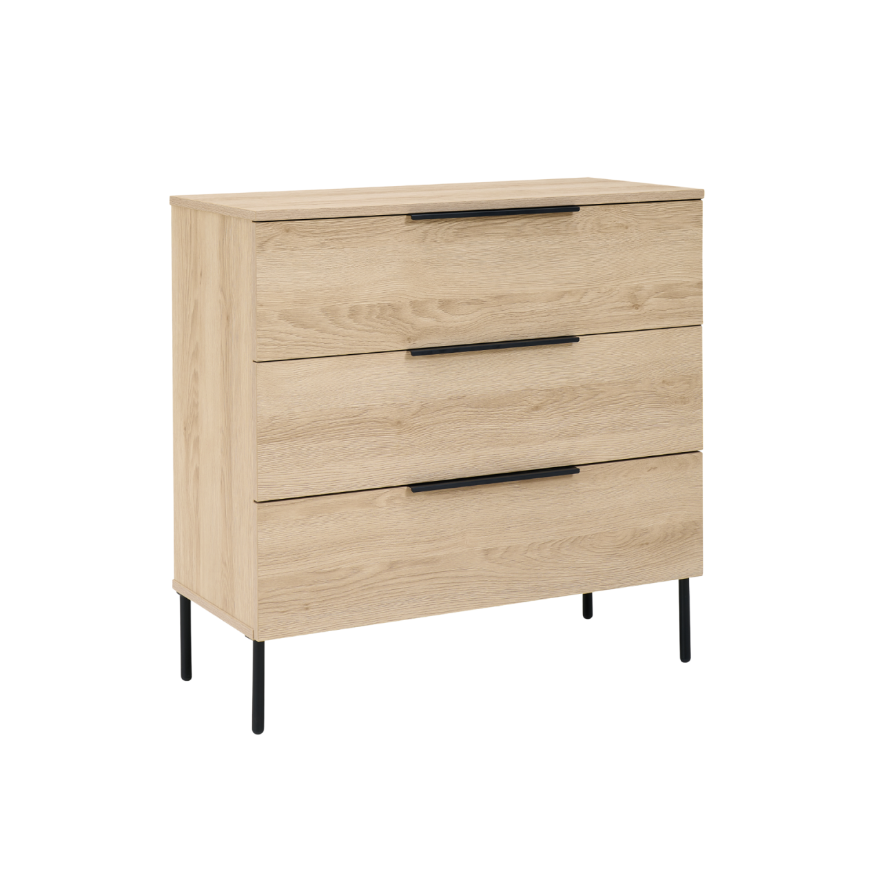 TWENTY10 DESIGNS Everyday Living Collection Luna 3-Drawer Chest of Drawers, Oak Woodgrain Finish