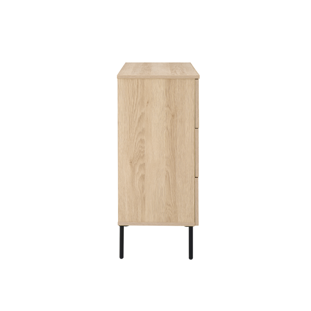 TWENTY10 DESIGNS Everyday Living Collection Luna 3-Drawer Chest of Drawers, Oak Woodgrain Finish