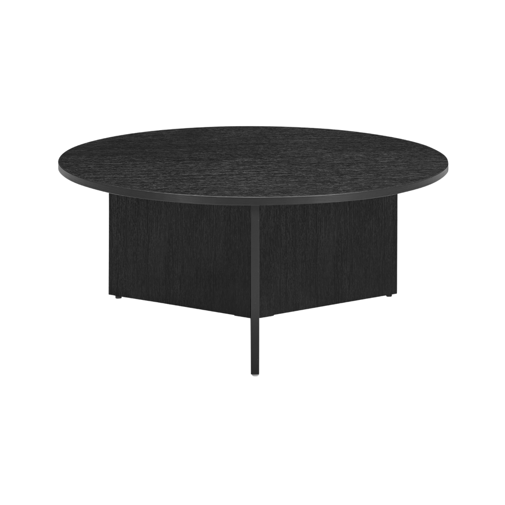 TWENTY10 DESIGNS Everyday Living Collection Nova Round Coffee Table in Black Woodgrain Finish