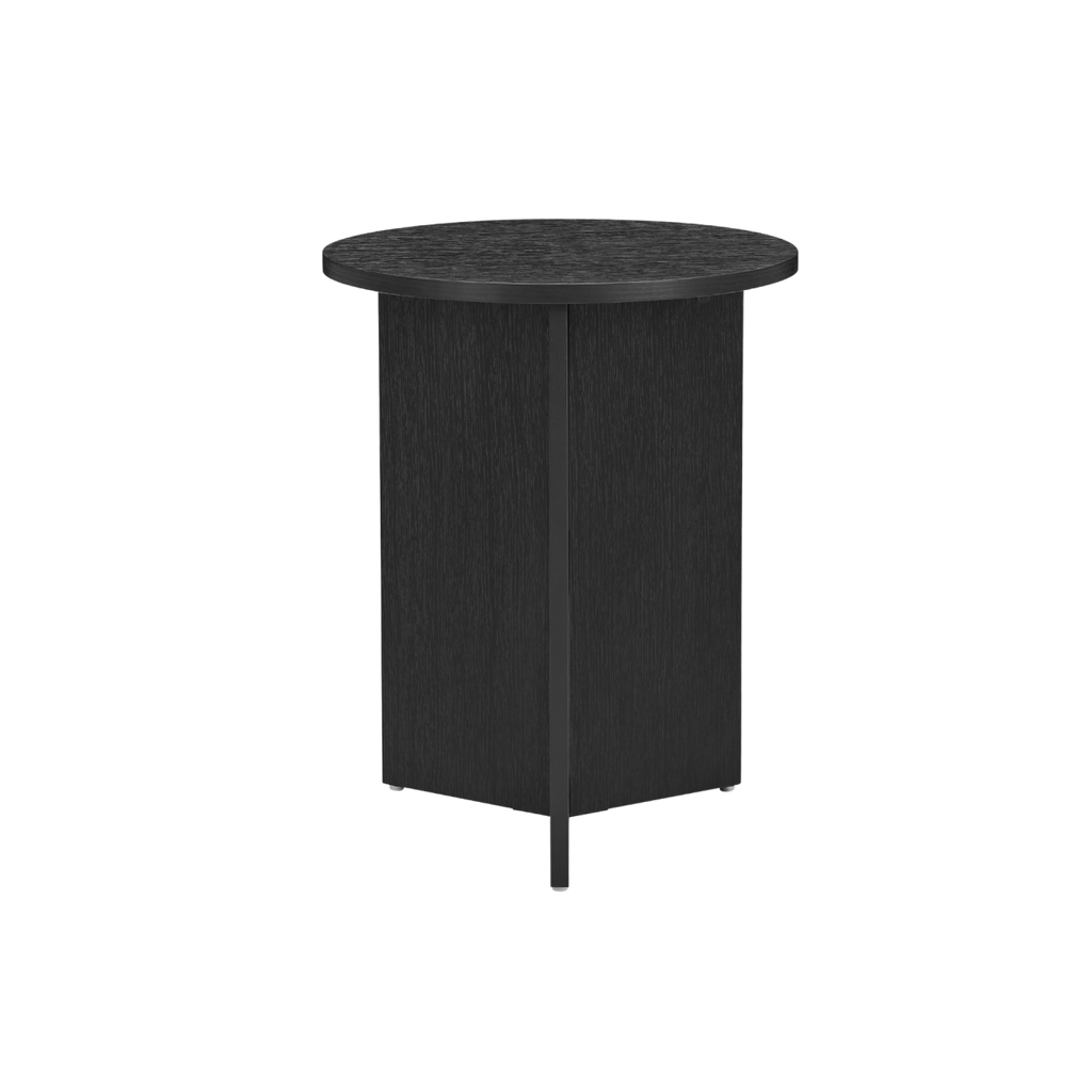 TWENTY10 DESIGNS Everyday Living Collection Nova Round Side Table in Black Woodgrain Finish