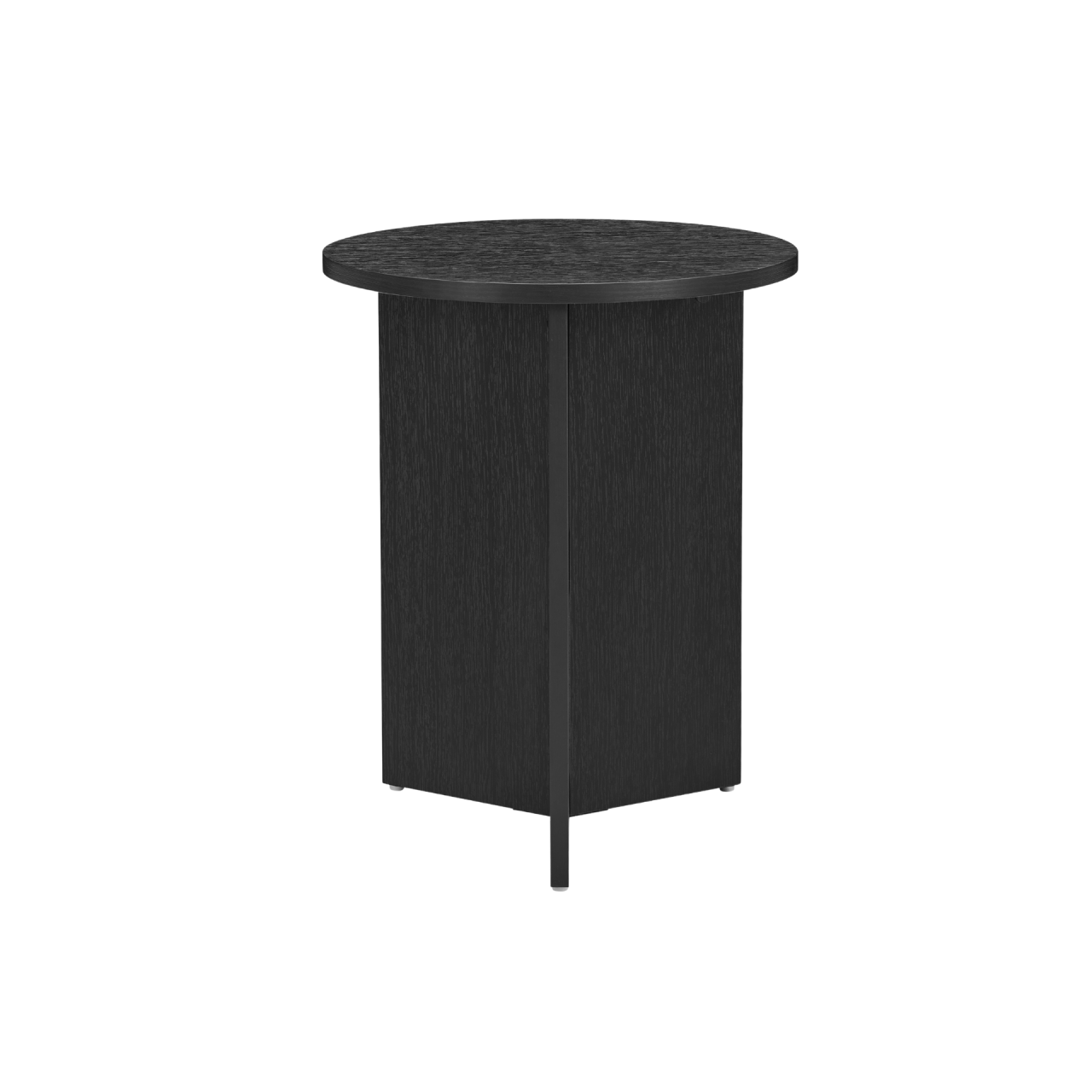 TWENTY10 DESIGNS Everyday Living Collection Nova Round Side Table in Black Woodgrain Finish