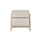 TWENTY10 DESIGNS Everyday Living Collection Whisper 2-Drawer Bedside Table/Nightstand, Eco-Friendly and Sustainable, in Rubberwood, Whitewashed Oak Finish, 57 x 40 x 59 cm