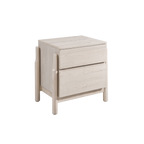 TWENTY10 DESIGNS Everyday Living Collection Whisper 2-Drawer Bedside Table/Nightstand, Eco-Friendly and Sustainable, in Rubberwood, Whitewashed Oak Finish, 57 x 40 x 59 cm