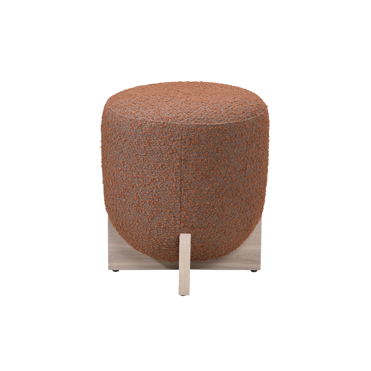 TWENTY10 DESIGNS Everyday Living Collection Whisper Round Stool, Eco-Friendly, Burnt Orange Boucle