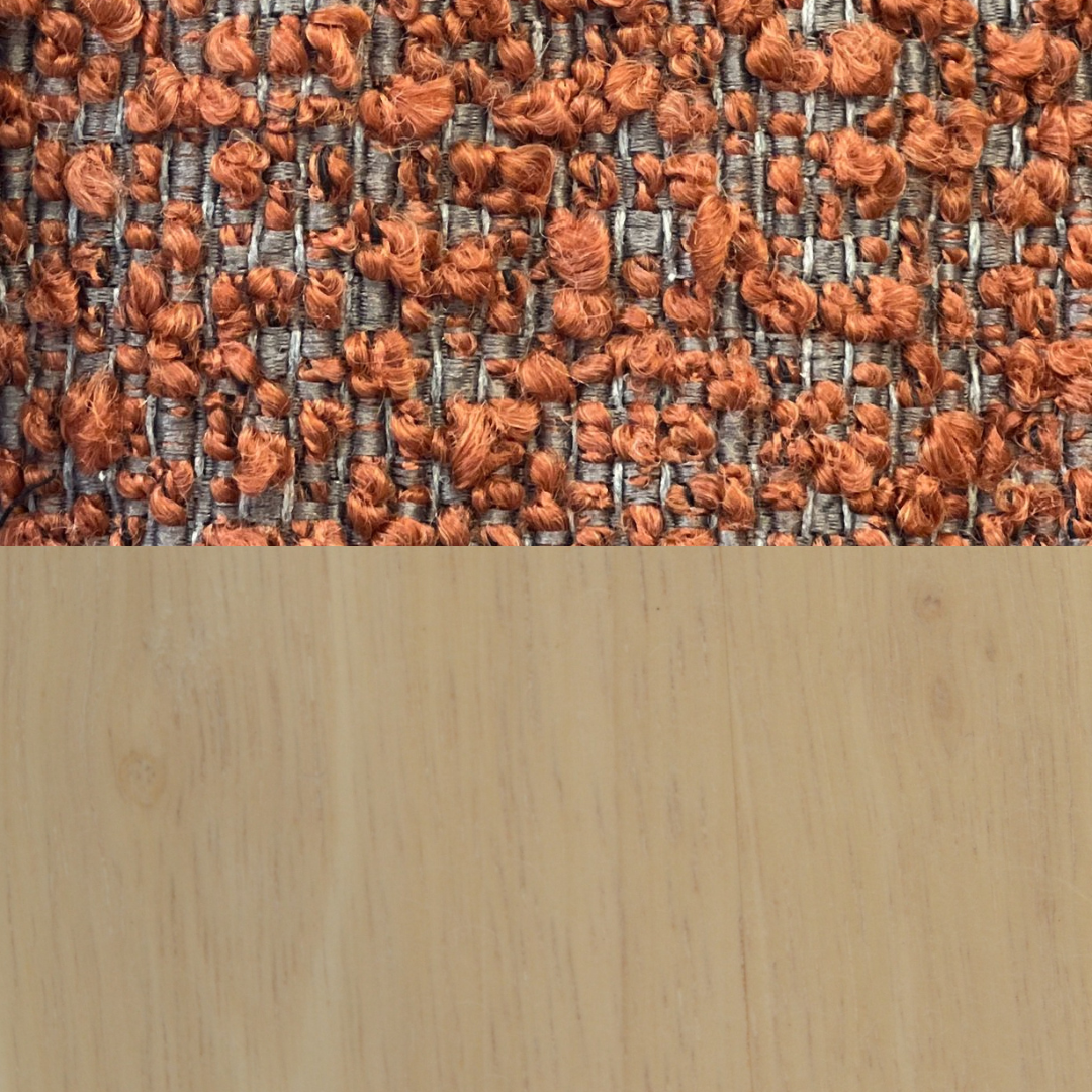 TWENTY10 DESIGNS Everyday Living Collection Whisper Round Stool, Eco-Friendly, Burnt Orange Boucle