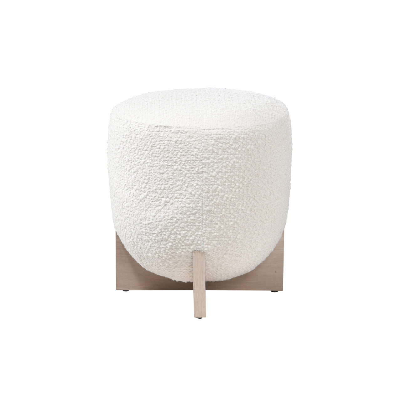 TWENTY10 DESIGNS Everyday Living Collection Whisper Round Stool, Eco-Friendly, Ivory Boucle