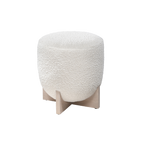 TWENTY10 DESIGNS Everyday Living Collection Whisper Round Stool, Eco-Friendly, Ivory Boucle