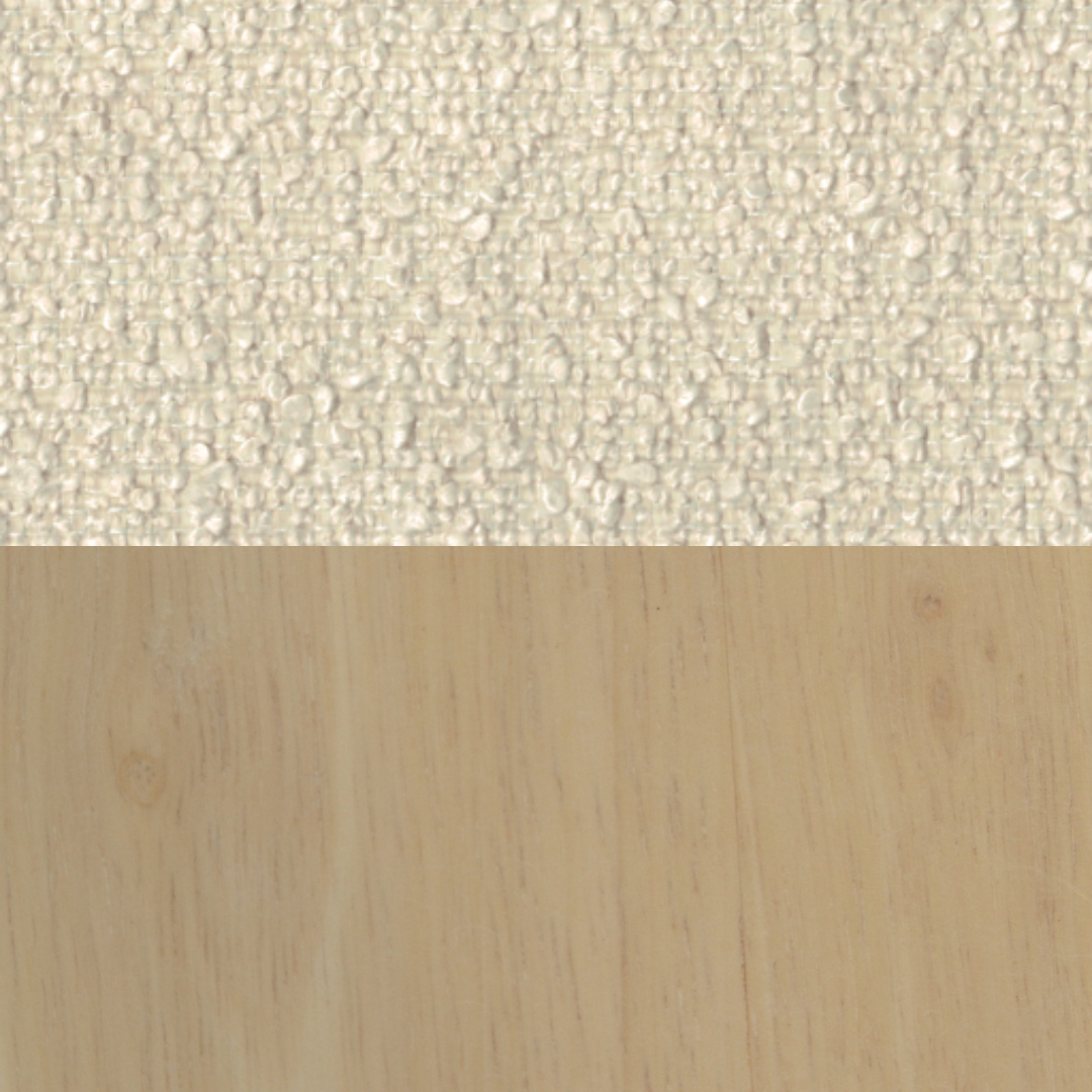 TWENTY10 DESIGNS Everyday Living Collection Whisper Round Stool, Eco-Friendly, Ivory Boucle