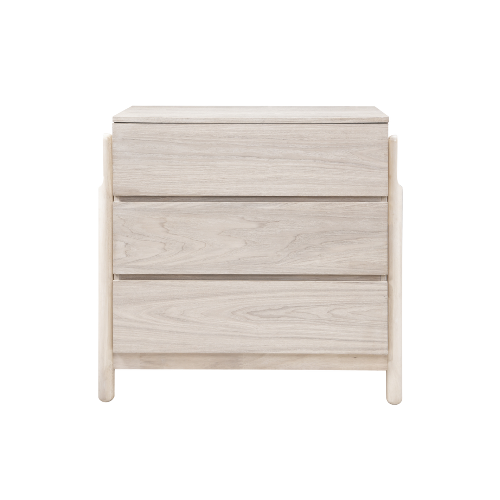 TWENTY10 DESIGNS Whisper 3-Drawer Chest of Drawers, Eco-Friendly, Whitewashed Oak Finish, 85 x 45 x 80 cm
