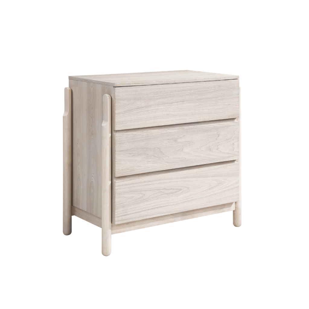 TWENTY10 DESIGNS Whisper 3-Drawer Chest of Drawers, Eco-Friendly, Whitewashed Oak Finish, 85 x 45 x 80 cm