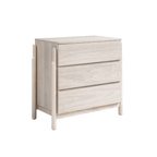 TWENTY10 DESIGNS Whisper 3-Drawer Chest of Drawers, Eco-Friendly, Whitewashed Oak Finish, 85 x 45 x 80 cm