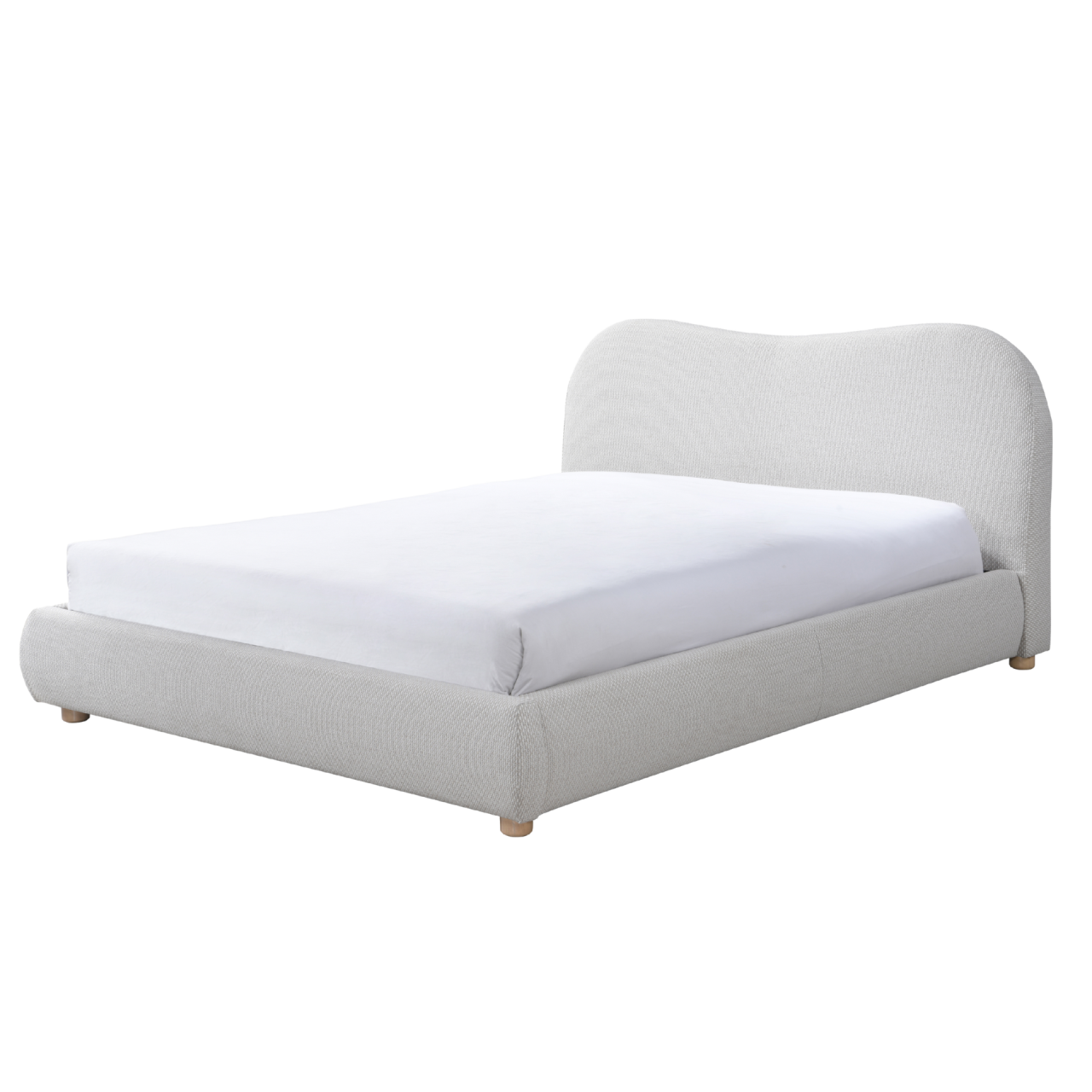 TWENTY10 Designs Eco-Friendly Wave DOUBLE Bed in Natural Weave, 159 x 210 x 101 cm