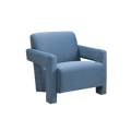 TWENTY10 Designs Everyday Living Collection Eco-Friendly Apex Armchair in Blue Velvet, 84 x 75 x 73 cm