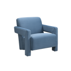 TWENTY10 Designs Everyday Living Collection Eco-Friendly Apex Armchair in Blue Velvet, 84 x 75 x 73 cm