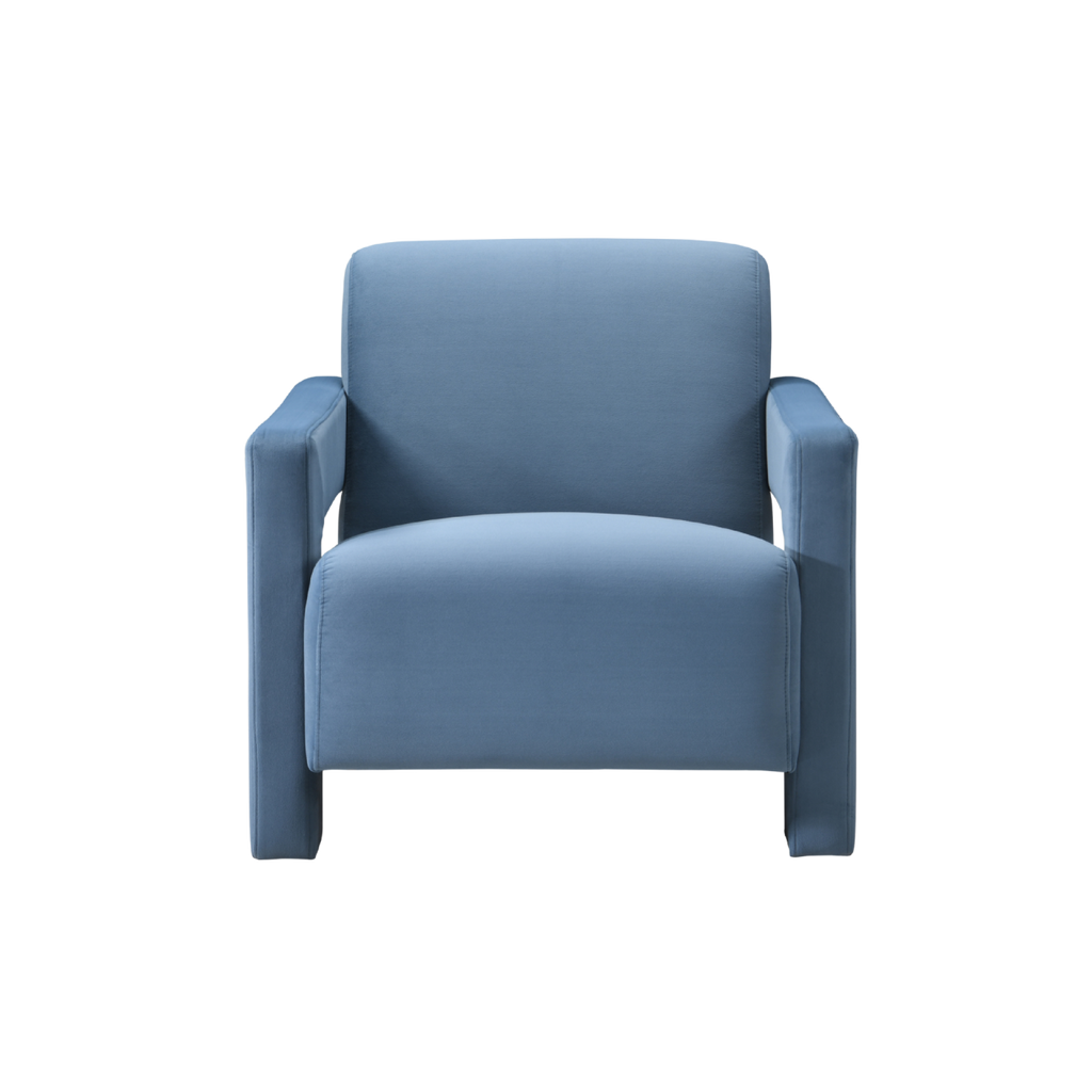 §TWENTY10 Designs Everyday Living Collection Eco-Friendly Apex Armchair in Blue Velvet, 84 x 75 x 73 cm