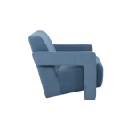 TWENTY10 Designs Everyday Living Collection Eco-Friendly Apex Armchair in Blue Velvet, 84 x 75 x 73 cm