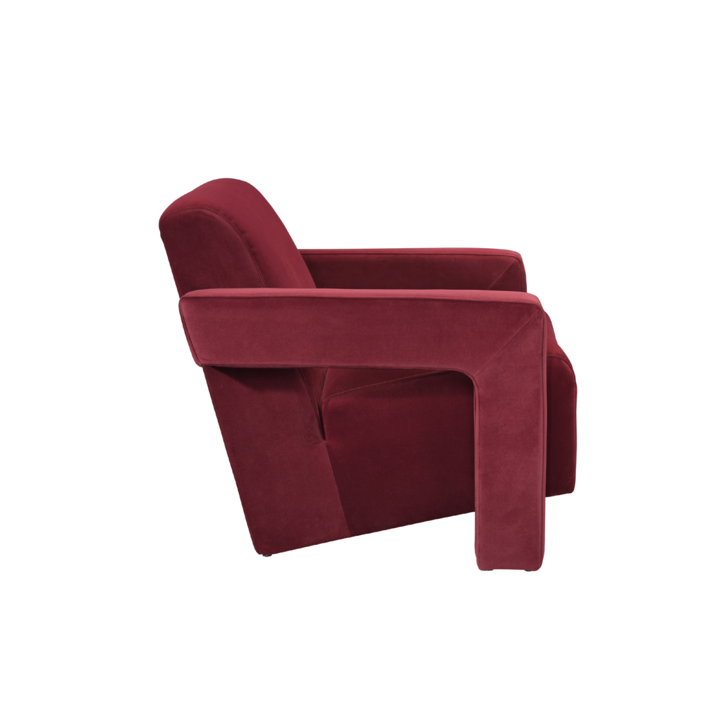 TWENTY10 Designs Everyday Living Collection Eco-Friendly Apex Armchair in Burgundy Velvet, 84 x 75 x 73 cm
