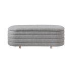 TWENTY10 Designs Everyday Living Collection Eco-Friendly Ripple Lidded Ottoman in Cologne Dove Boucle, 