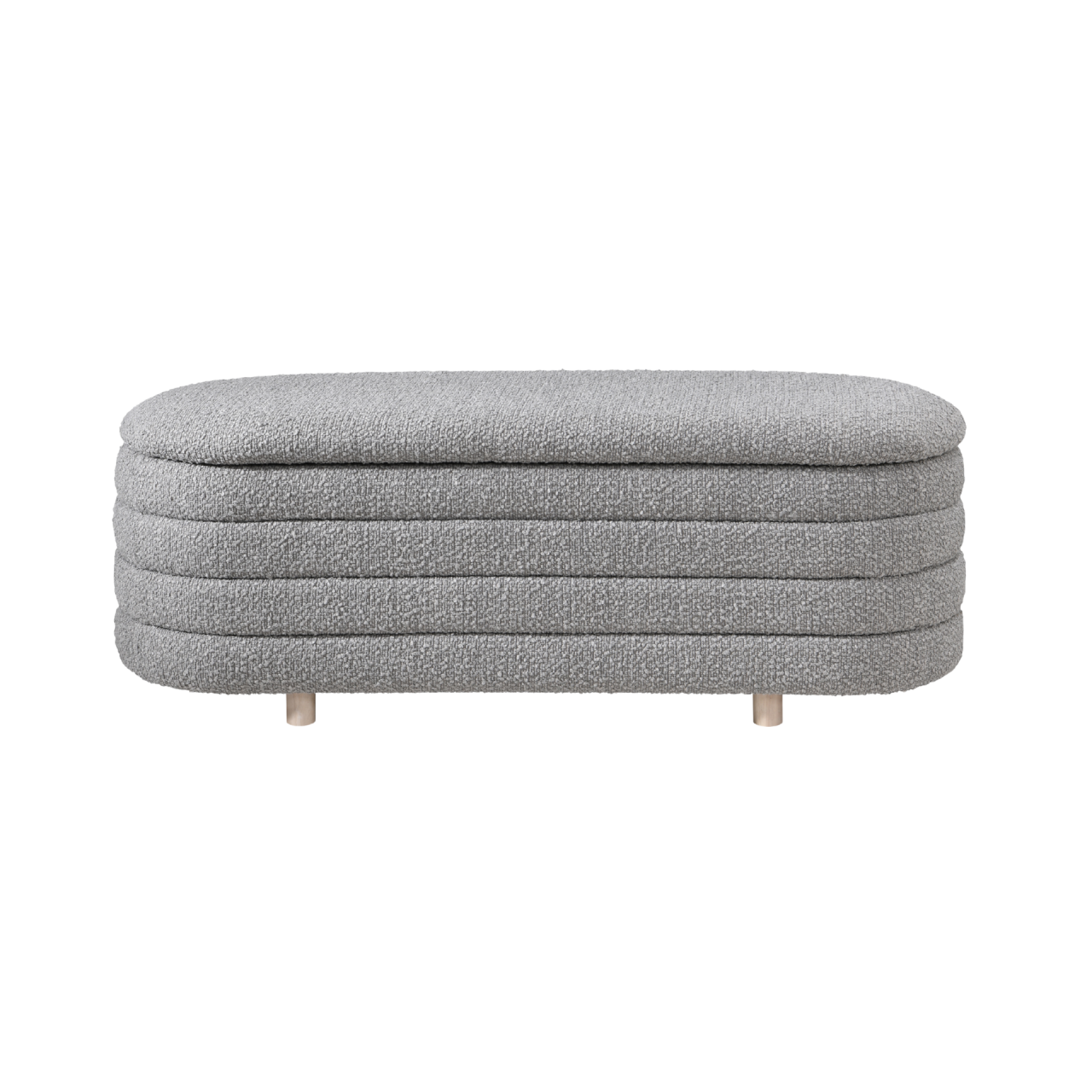 TWENTY10 Designs Everyday Living Collection Eco-Friendly Ripple Lidded Ottoman in Cologne Dove Boucle, 