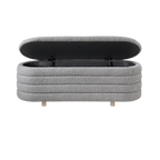 TWENTY10 Designs Everyday Living Collection Eco-Friendly Ripple Lidded Ottoman in Cologne Dove Boucle, 
