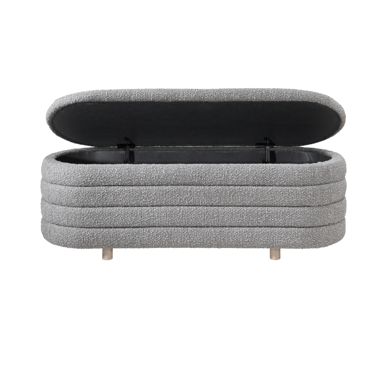 TWENTY10 Designs Everyday Living Collection Eco-Friendly Ripple Lidded Ottoman in Cologne Dove Boucle, 