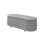 TWENTY10 Designs Everyday Living Collection Eco-Friendly Ripple Lidded Ottoman in Cologne Dove Boucle, 