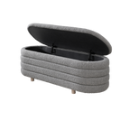 TWENTY10 Designs Everyday Living Collection Eco-Friendly Ripple Lidded Ottoman in Cologne Dove Boucle, 