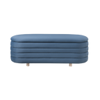 TWENTY10 Designs Everyday Living Collection Ripple Lidded Ottoman in Blue Velvet, 124 x 44.5 x 45 cm (Copy)
