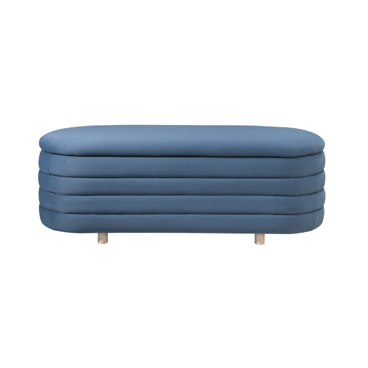 TWENTY10 Designs Everyday Living Collection Ripple Lidded Ottoman in Blue Velvet, 124 x 44.5 x 45 cm (Copy)