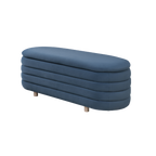 TWENTY10 Designs Everyday Living Collection Ripple Lidded Ottoman in Blue Velvet, 124 x 44.5 x 45 cm (Copy)