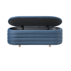 TWENTY10 Designs Everyday Living Collection Ripple Lidded Ottoman in Blue Velvet, 124 x 44.5 x 45 cm (Copy)