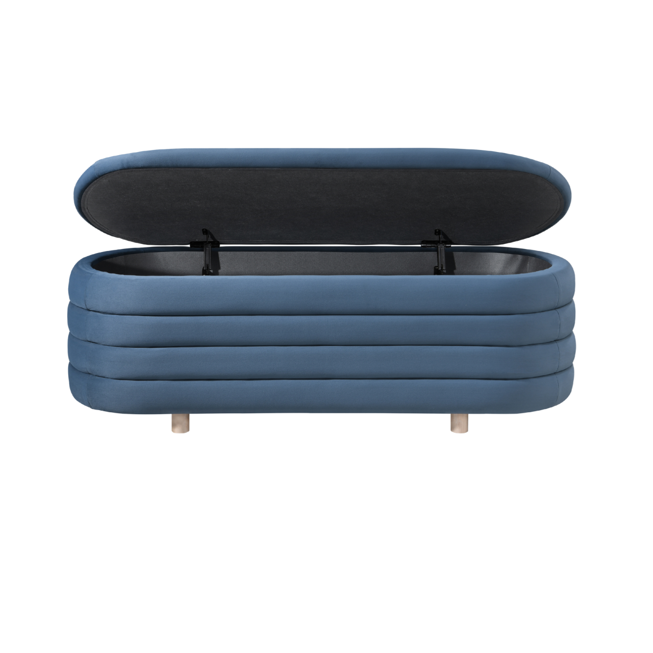 TWENTY10 Designs Everyday Living Collection Ripple Lidded Ottoman in Blue Velvet, 124 x 44.5 x 45 cm (Copy)