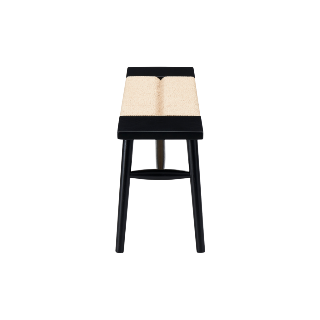 TWENTY10 Elder Bench in Black Ash with Rope Detail, 120cm