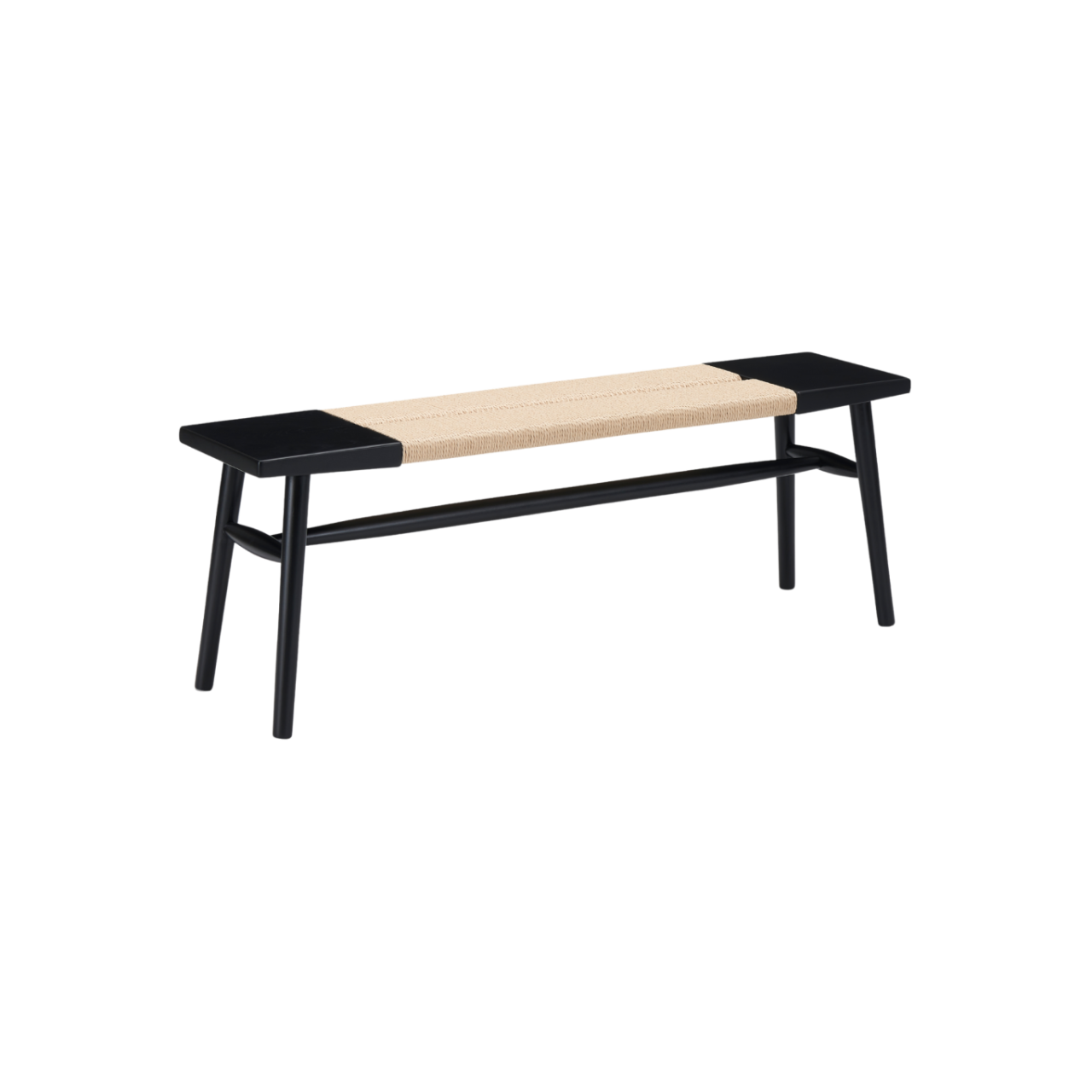 TWENTY10 Elder Bench in Black Ash with Rope Detail, 120cm