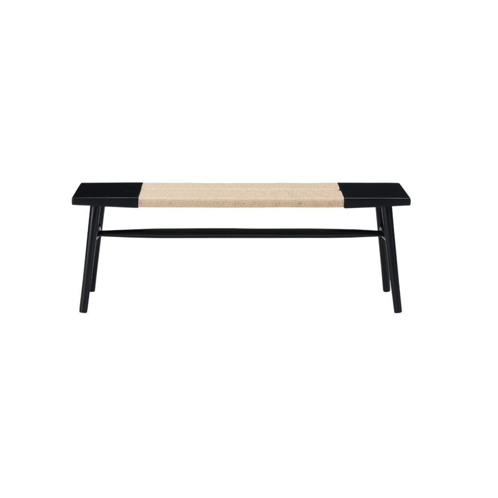 TWENTY10 Elder Bench in Black Ash with Rope Detail, 120cm