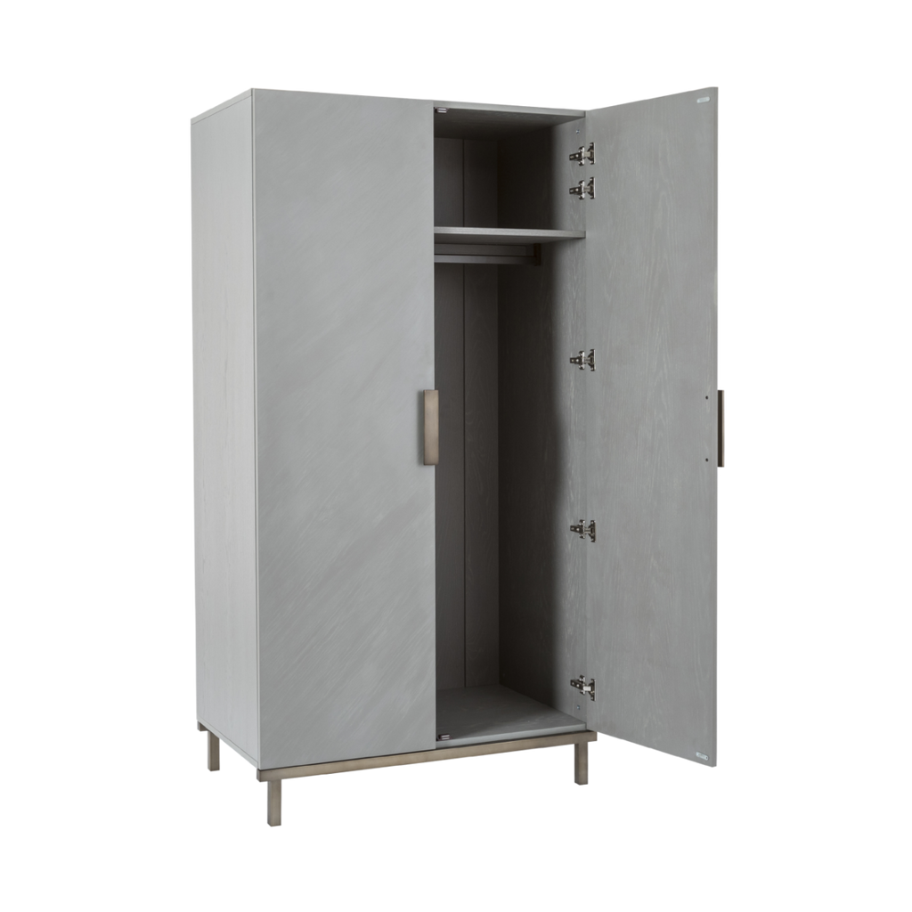 TWENTY10 Lilly Wardrobe, Grey Oak Veneer, Chevron Motif