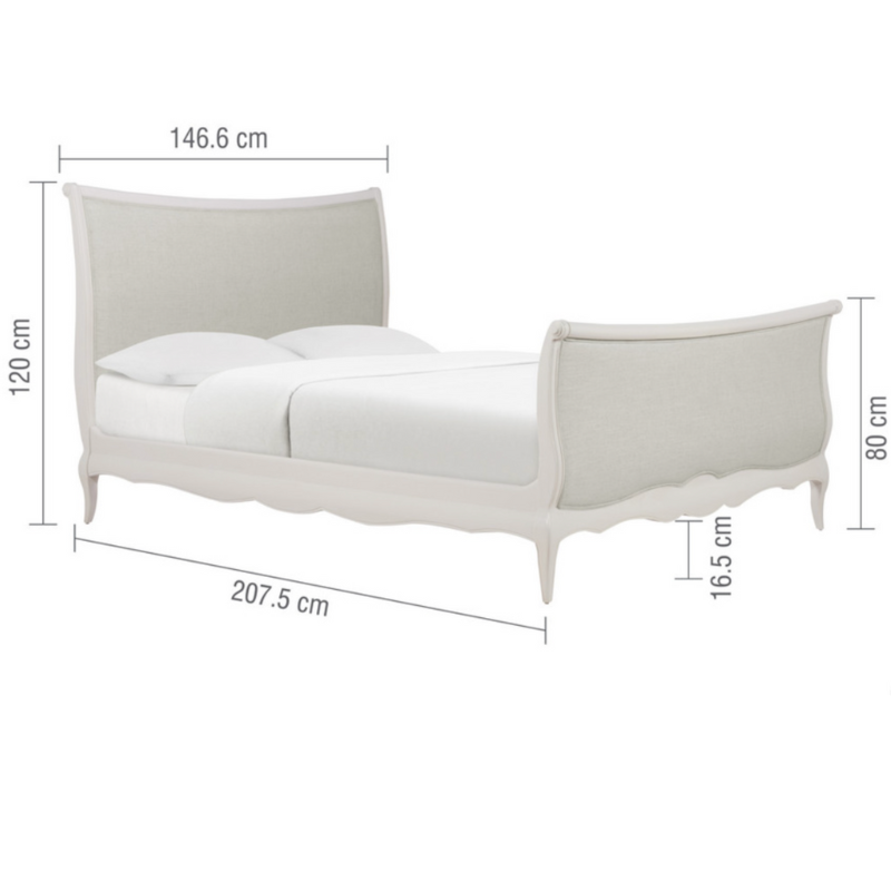 WILLIS & GAMBIER Amelie White Double High End Bed in Oak