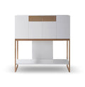 GILLMORE BRITISH DESIGN Adriana Bureau Desk, White and Bronze, 120 x 122 x 41.8 cm - Regina Luxury Interiors