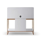 GILLMORE BRITISH DESIGN Adriana Bureau Desk, White and Bronze, 120 x 122 x 41.8 cm - Regina Luxury Interiors