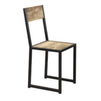INDIAN HUB Cosmo Industrial Handcrafted Eco-Friendly Dining Chair in Reclaimed Wood and Metal, Set of 2 - Regina Luxury Interiors