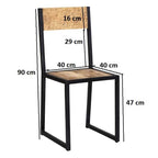 INDIAN HUB Cosmo Industrial Handcrafted Eco-Friendly Dining Chair in Reclaimed Wood and Metal, Set of 2 - Regina Luxury Interiors