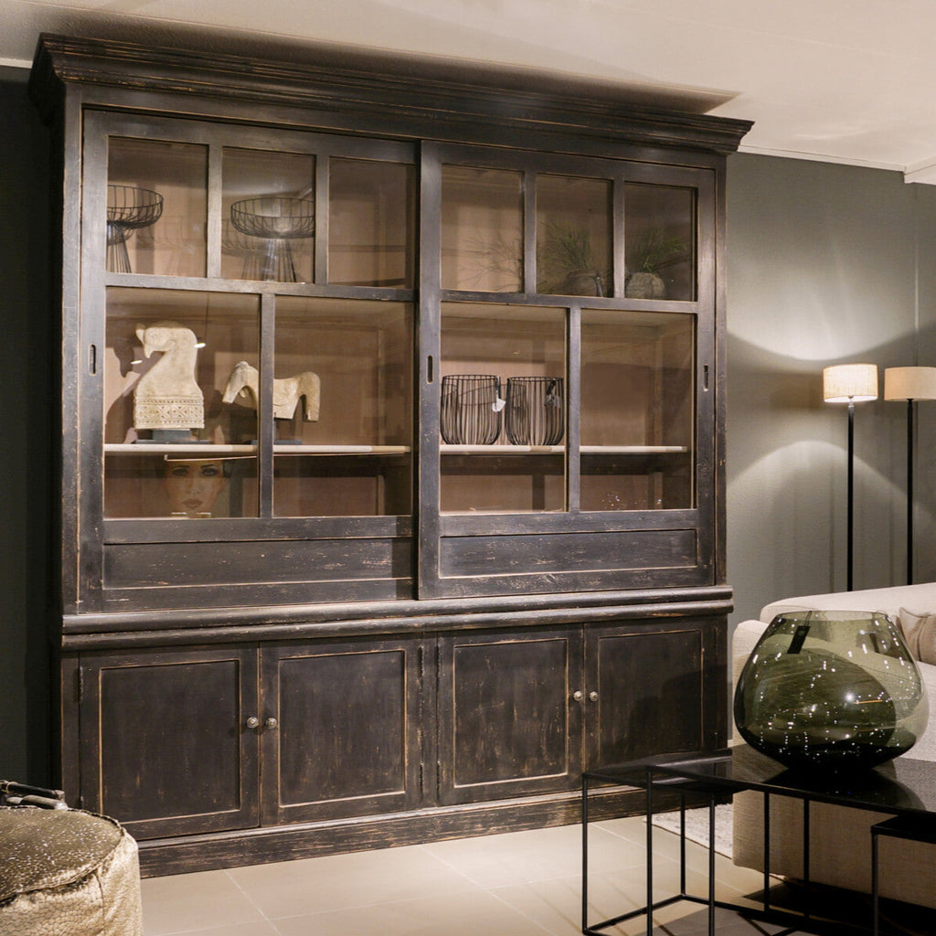 'tLOOIERSHUIS Dominique 220 Classic Black Display Cabinet, 220x240 cm